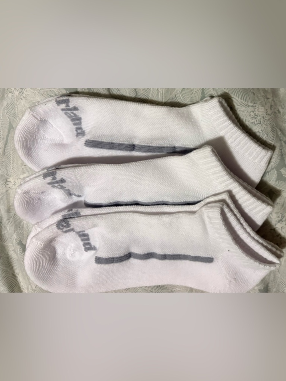 NWOT Timberland White Low-Cut Socks with Gray Accents - 3 Pack